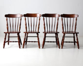 vintage Virginia House oak dining chair set of 4