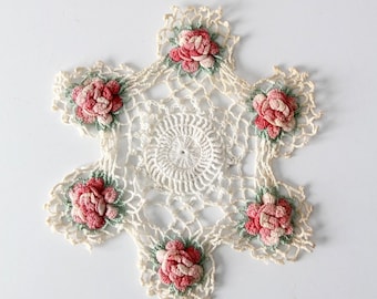 vintage crotchet floral doily