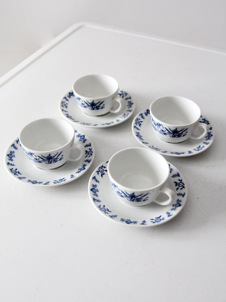 Vintage Porsgrund Varefakta Porcelain Tea Cups and Saucers Set/4 - Etsy