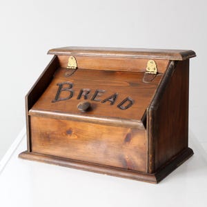 vintage wooden bread box