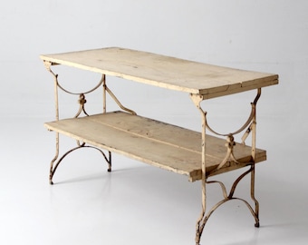 antique French garden two tier console table
