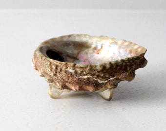 mid-century abalone shell footed bowl