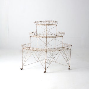 Victorian wire plant stand