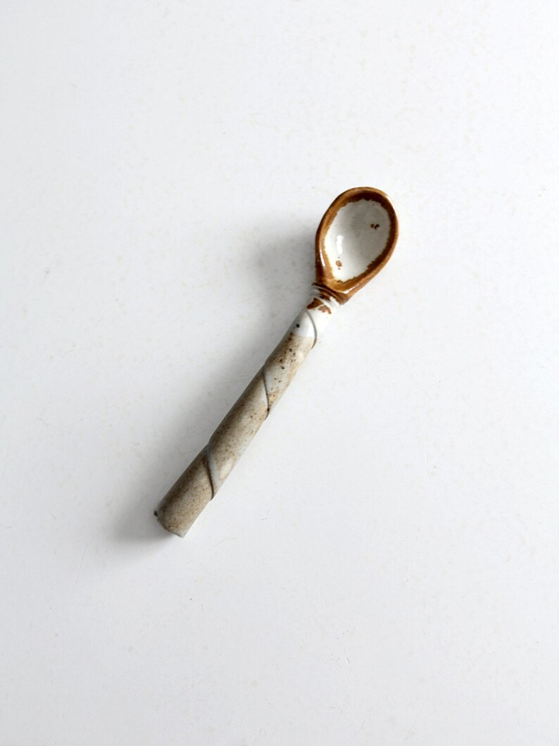 vintage studio pottery spoon image 1