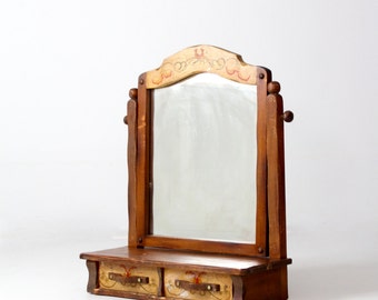 vintage Monterey style dresser top vanity mirror, Monterey furniture