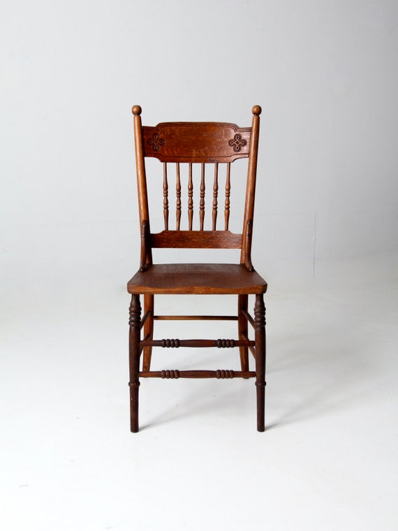 Antique Wooden Chair With Celtic Knot Etsy