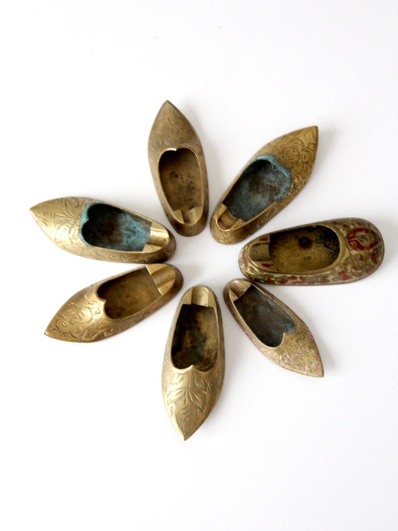 Vintage Single Ashtray Collection, Brass Shoe Ashtrays - Set Vintage Single Ashtray Collection, Brass Shoe Ashtrays - Set