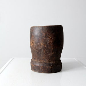 antique wooden mortar