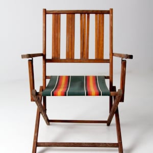 mid-century folding wood patio chair immagine 2