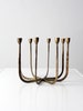 mid-century brutalist brass candelabra 