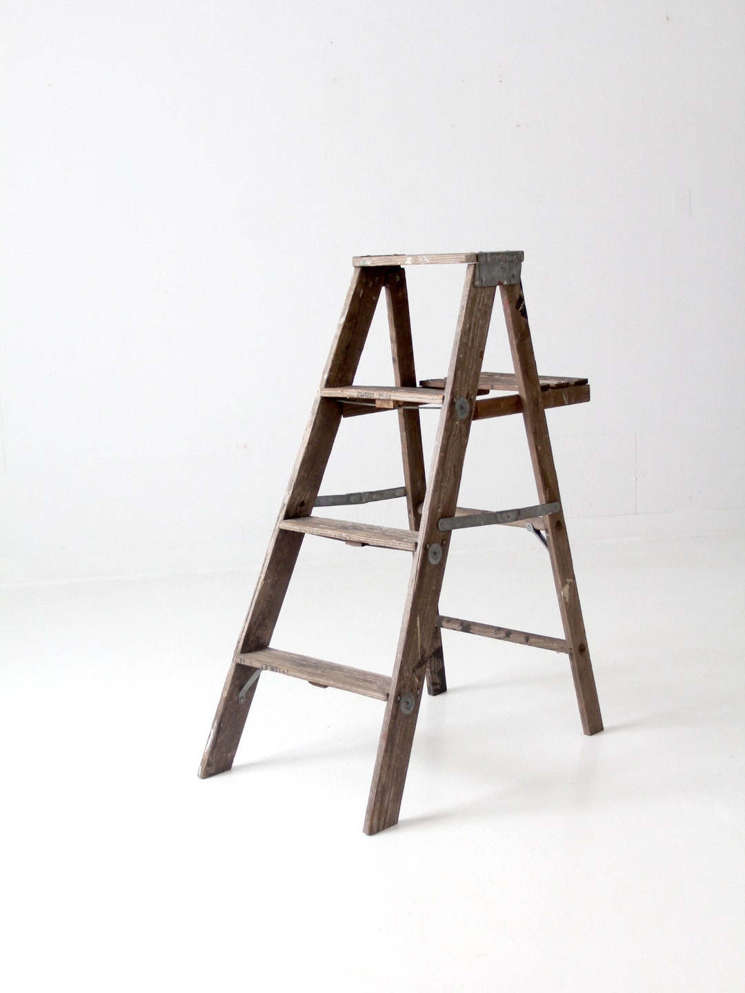 Vintage Painter's Wooden Folding Ladder - Etsy