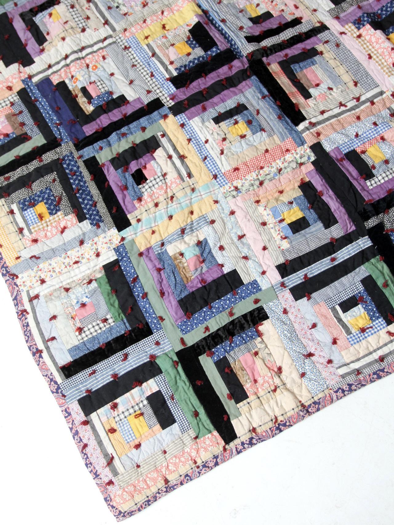 ヴィンテージの手作りログキャビンキルト - Etsy 日本