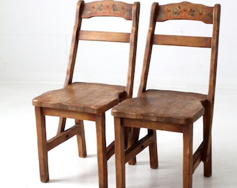 mid-century Coronado Monterey style painted dining chairs pair