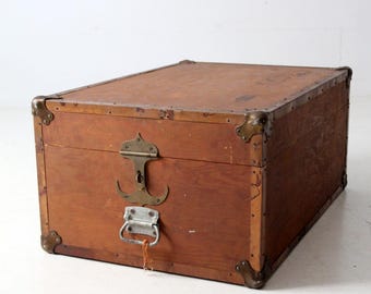 vintage nautical wood trunk