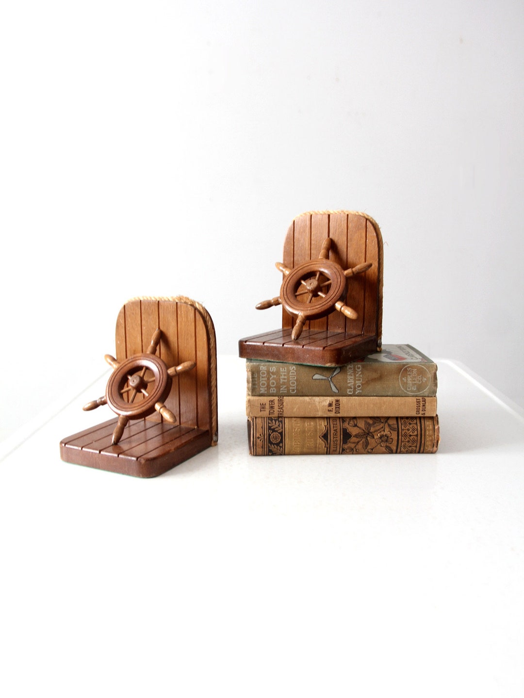 Vintage Wooden Nautical Bookends Pair - Etsy
