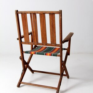 mid-century folding wood patio chair immagine 8