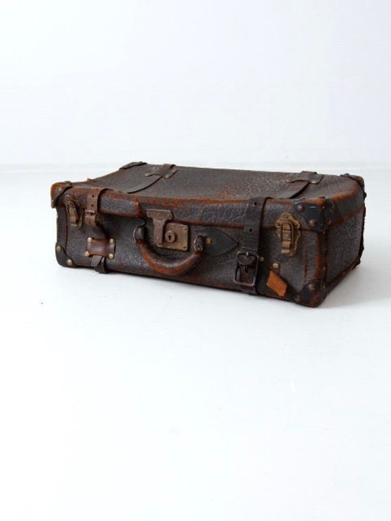 antique leather suitcase