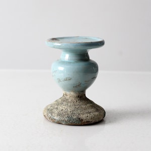 vintage pottery candle pedestal