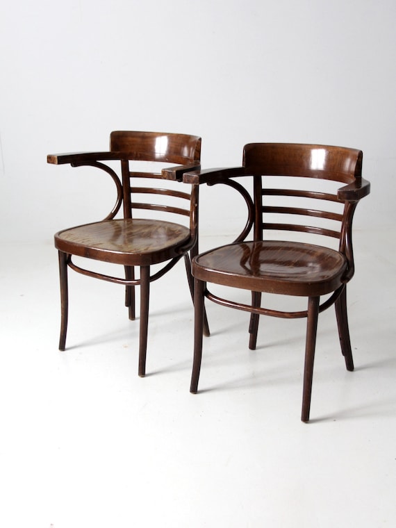 ZPM Radomsko Bentwood Arm Chairs Pair - Etsy