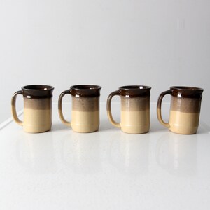 vintage studio pottery mugs set/4