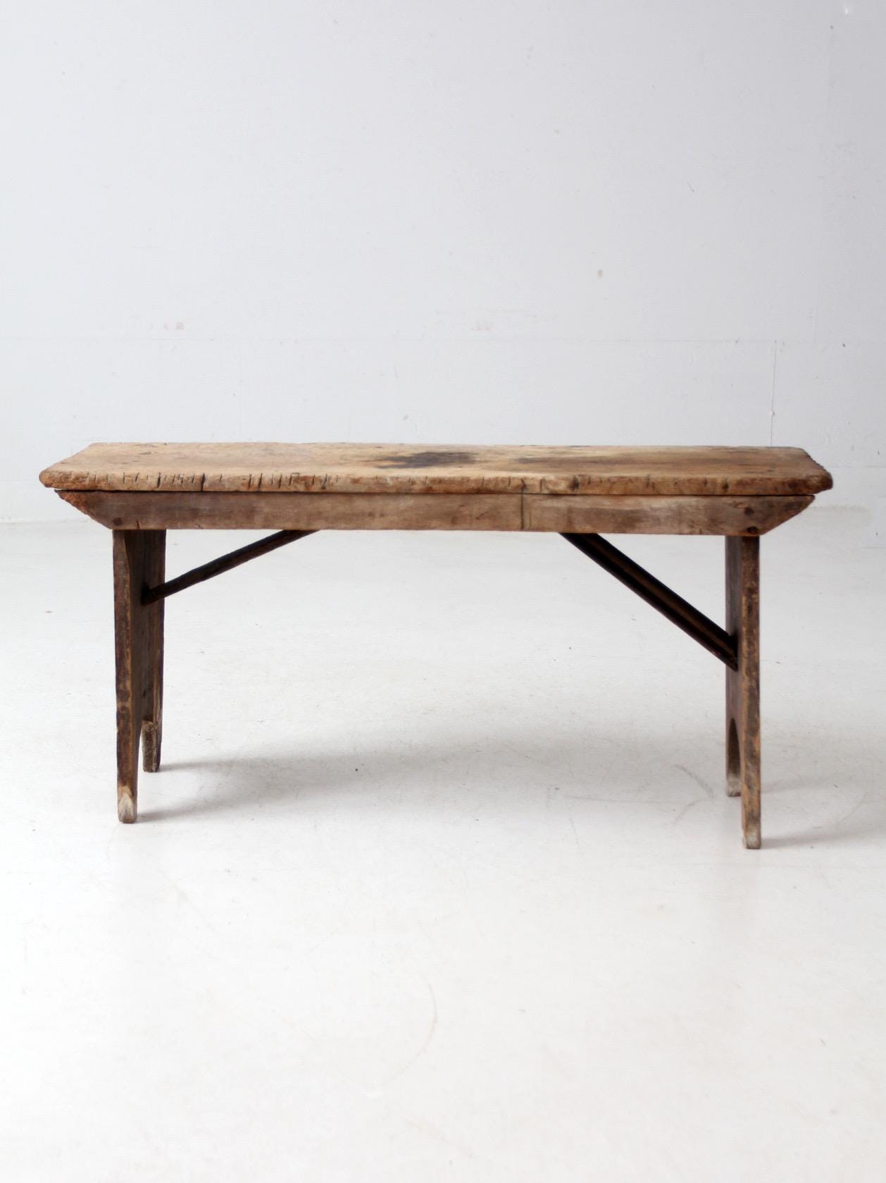 Antique Wooden Farmhouse Bench - Etsy