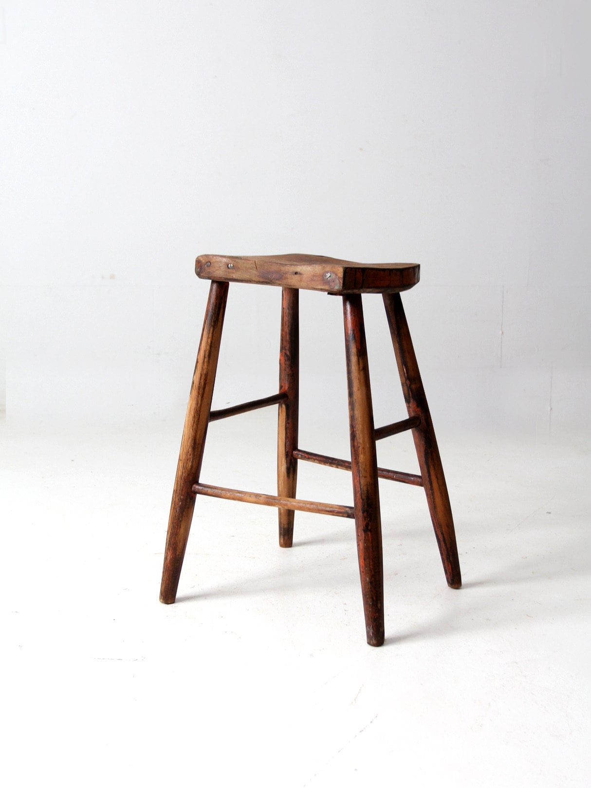 【アンティーク家具】WOOD STOOL Antique Saddle Seat Wooden Stool - Etsy