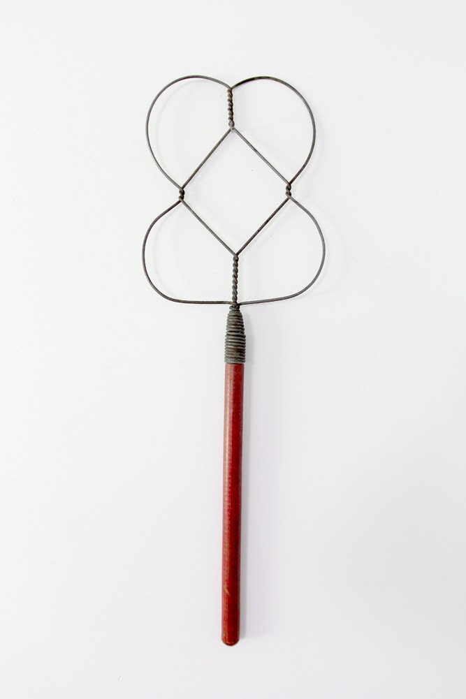 Vintage Valentine Decorations on an Antique Rug Beater