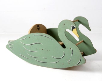 antique Mengel Playthings toy swan rocker