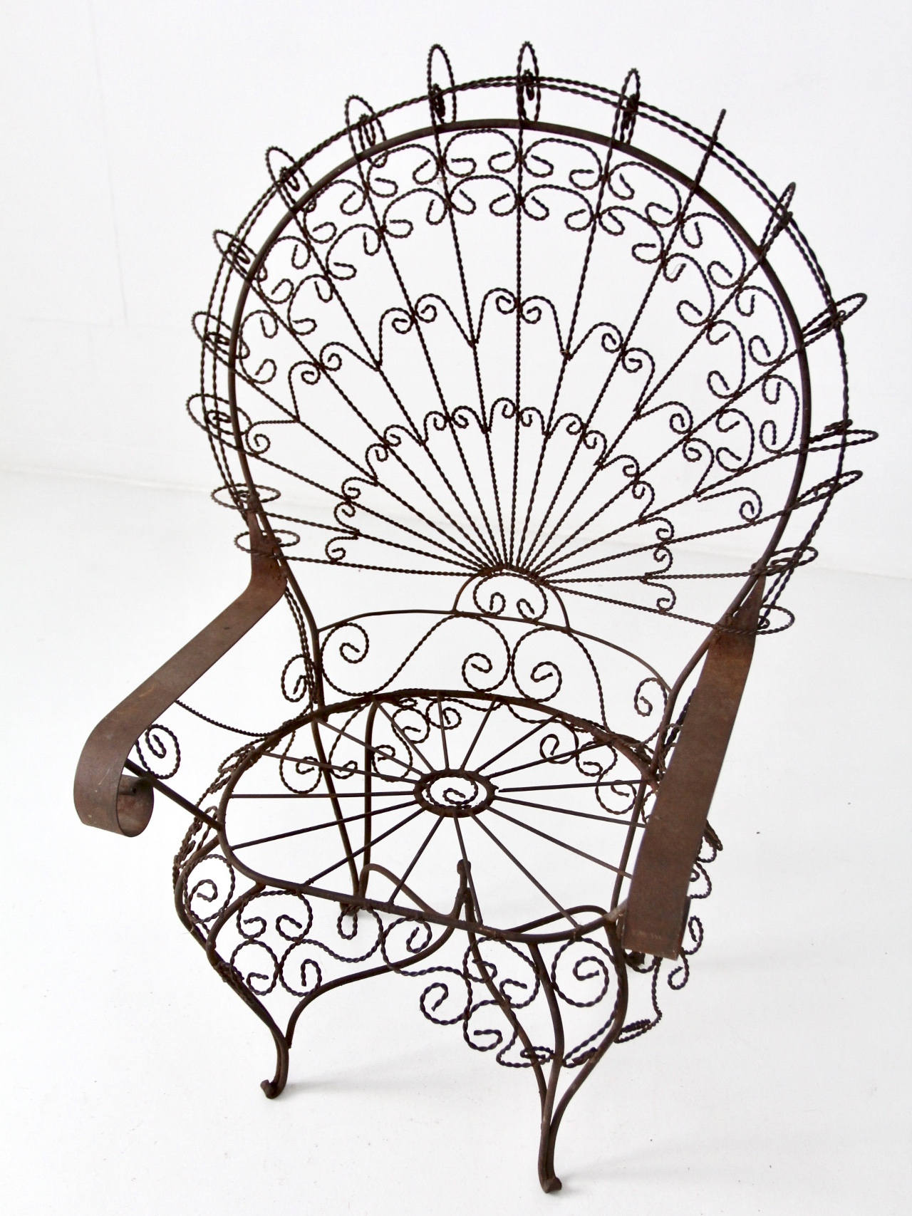 Wrought iron peacock cheap chairs for sale