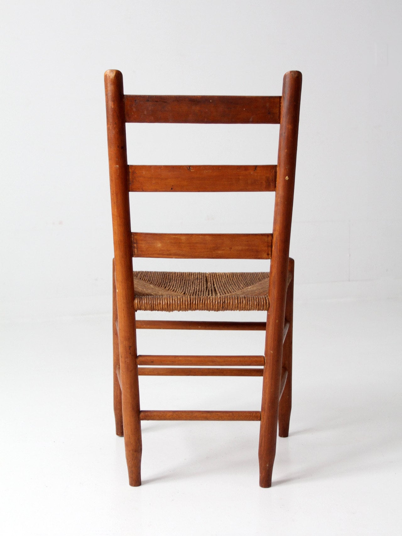 Antique Rush Seat Chair With Ladder Back - Etsy