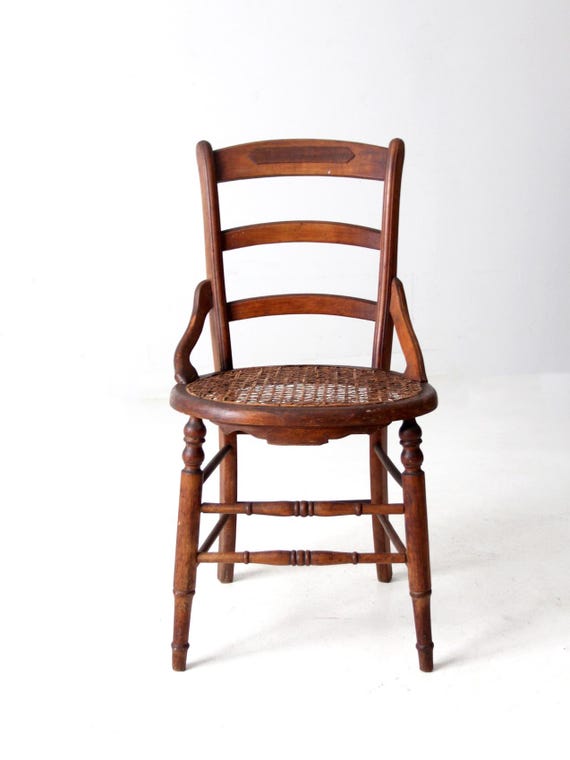 Antique Victorian Cane Seat Chair - Etsy