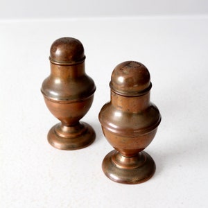 vintage copper salt and pepper shakers image 4