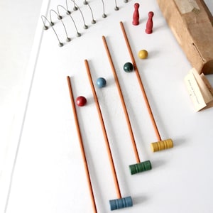 1930s J Pressman parlor croquet set