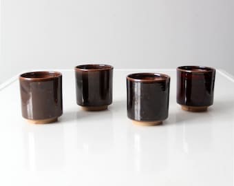 set of 4 vintage handmade studio pottery cups
