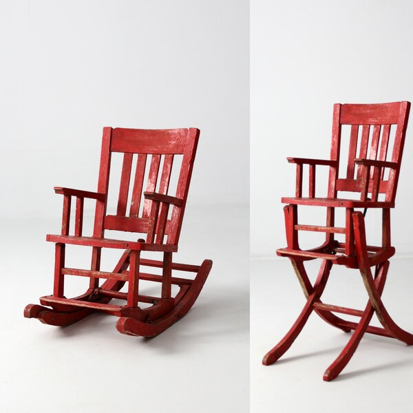 Antique Childs Rocking Chair Etsy