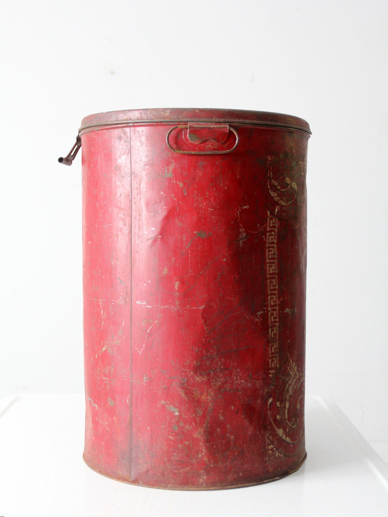 Antique Metal Flour Bin - Etsy