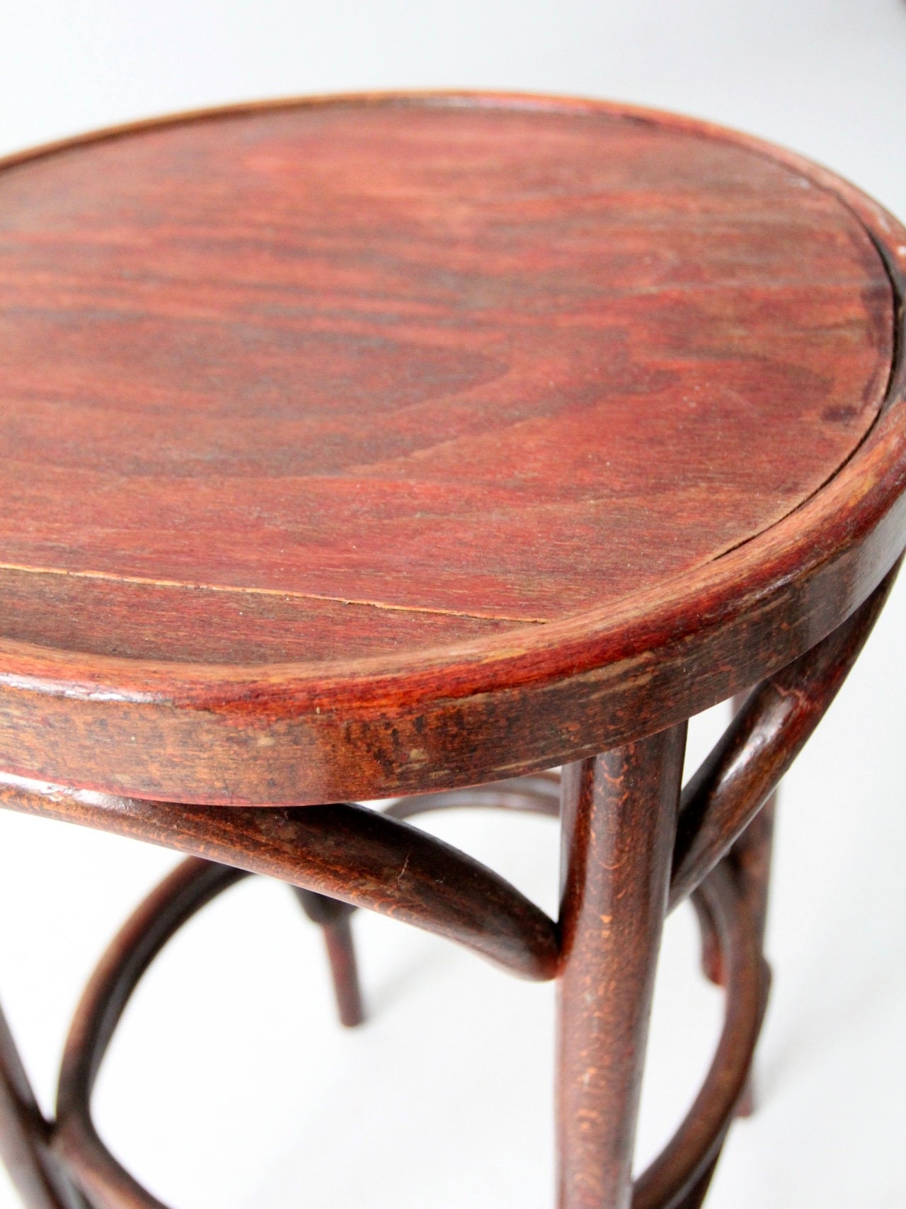 Vintage Bentwood Stools, Wooden Cafe Bar Stools Circa 1950