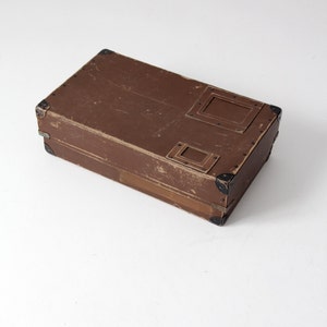 vintage laundry mailing box, brown shipping box, storage case image 3