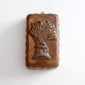 vintage copper mold, sheath of wheat design