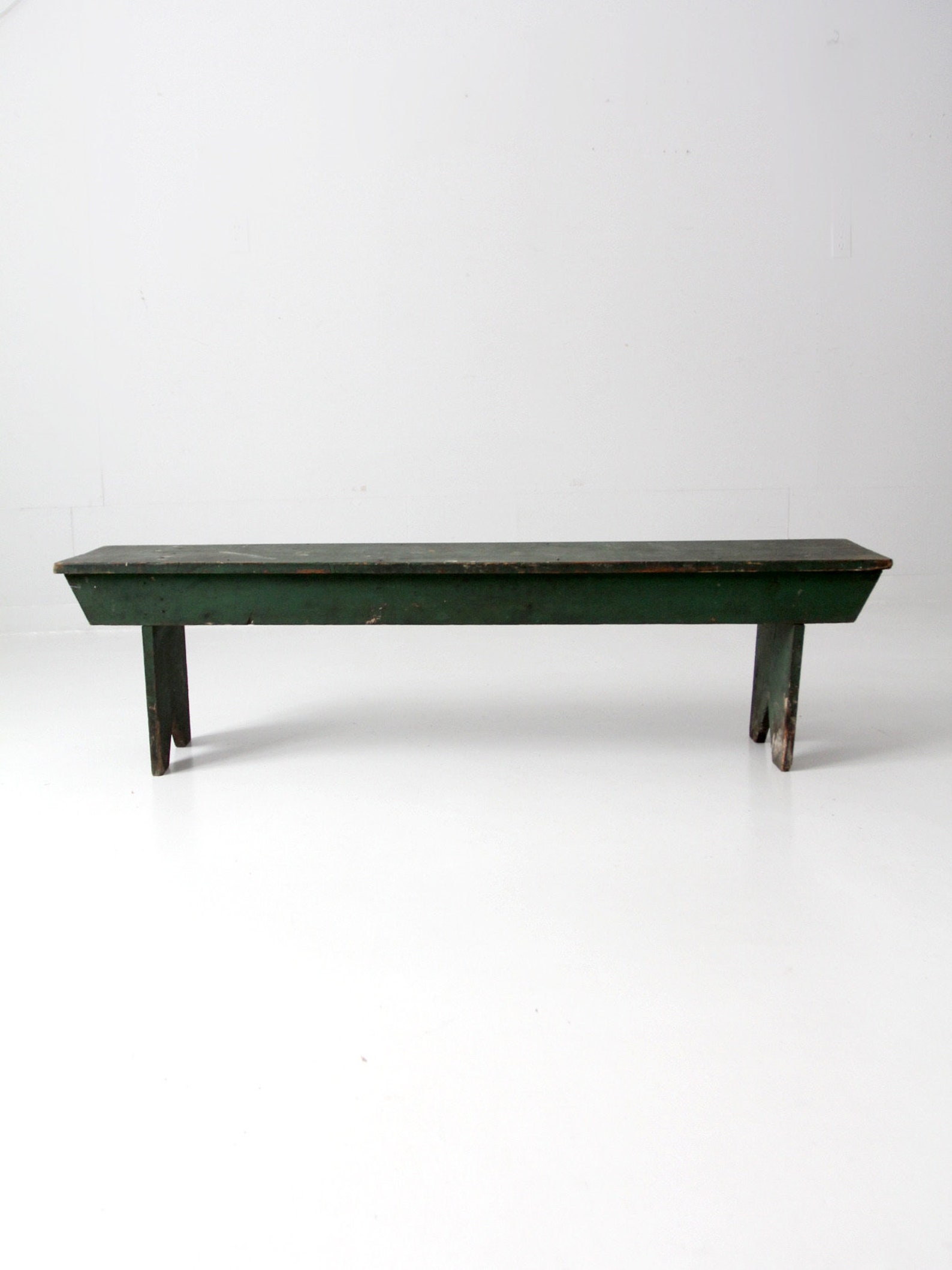 Antique Primitive Wood Bench, Green Farmhouse Bench - Etsy