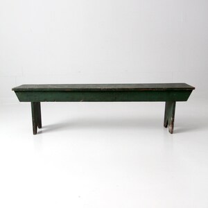 Antique Primitive Wood Bench, Green Farmhouse Bench - Etsy