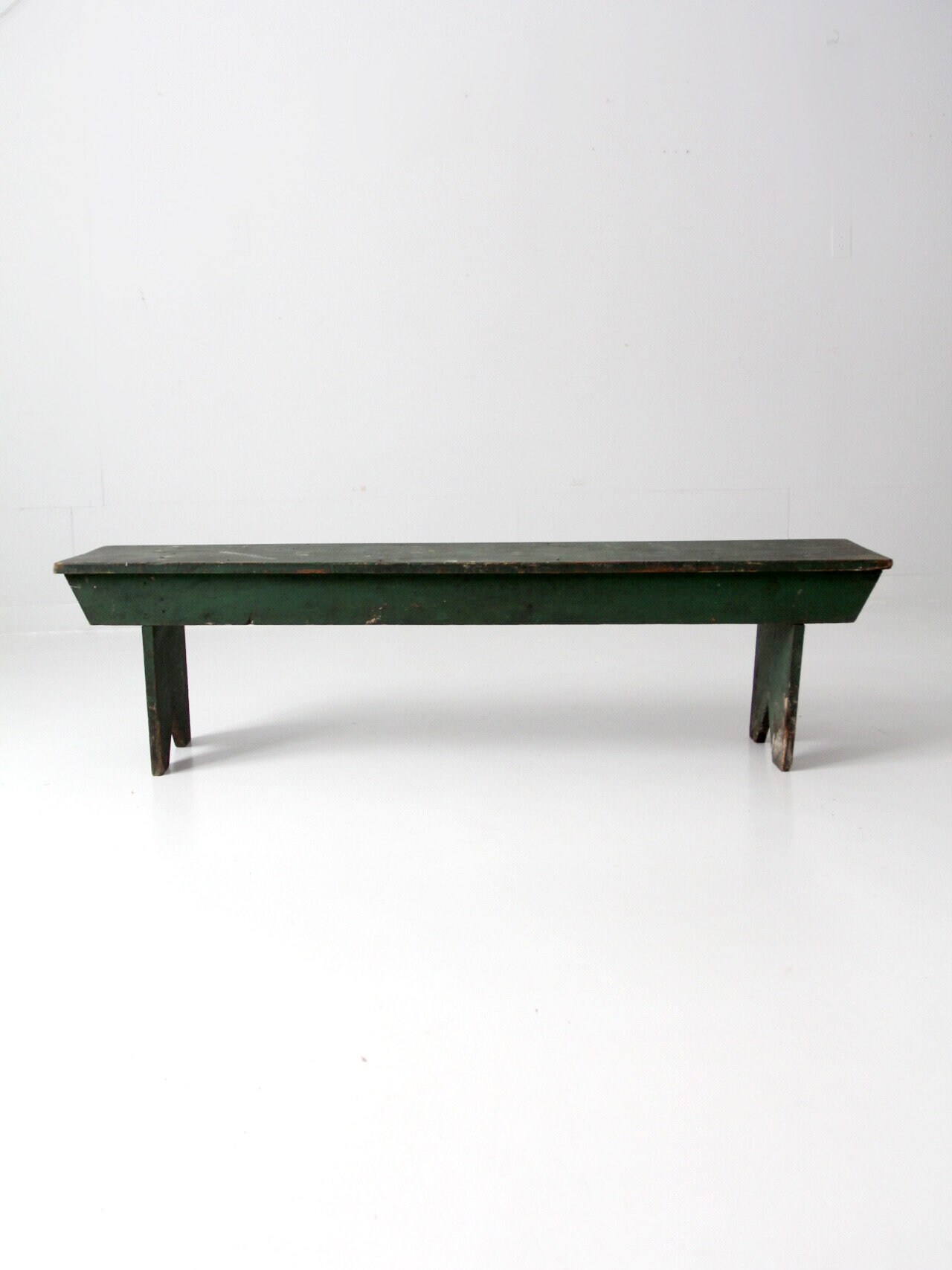 Antique Primitive Wood Bench, Green Farmhouse Bench - Etsy