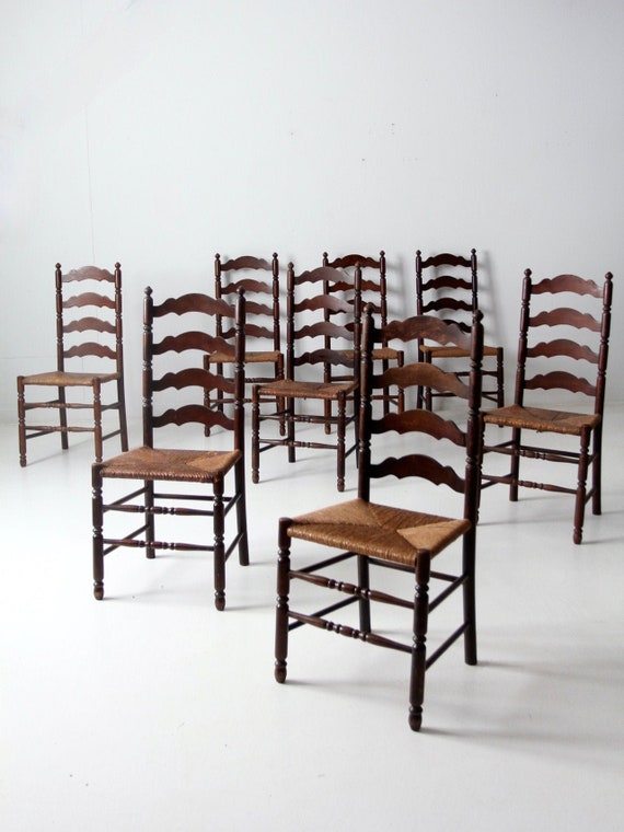 Tell City Chair Company Rush Seat Dining Chairs Set of 8 Etsy UK