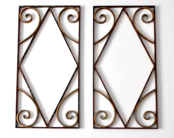 antique architectural brass hangings, wall trellis panels, garden decor
