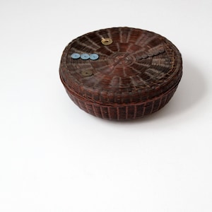 cesta de costura chinesa vintage