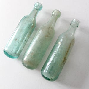 1800s round bottom bottle collection, set of 3 antique soda bottles image 5