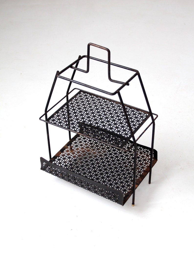 mid-century tiered metal stand image 7