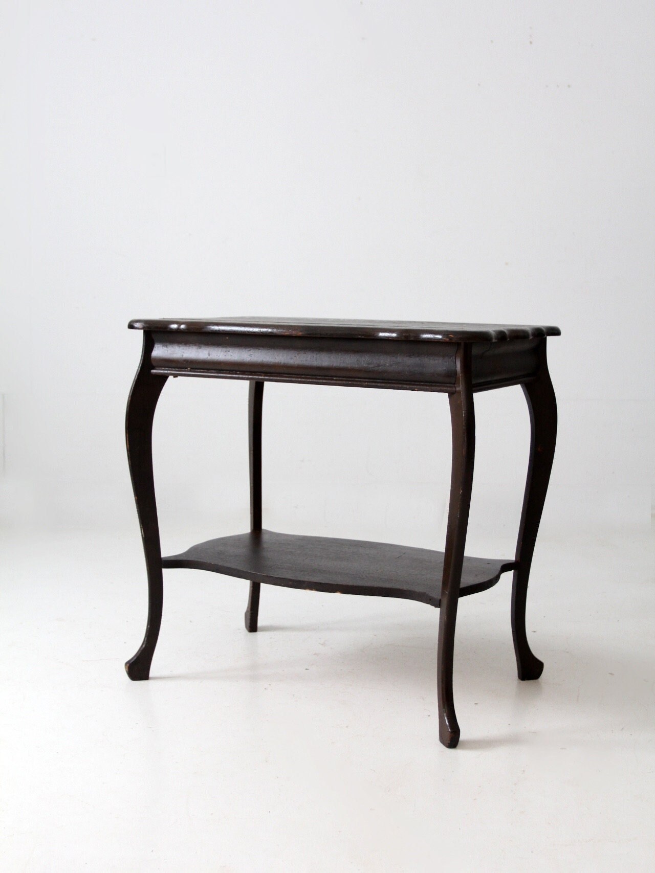 値下　激レア30s  antique vintage Table Queen Ann Walnut Side Table with Pull Out Slides, Circa