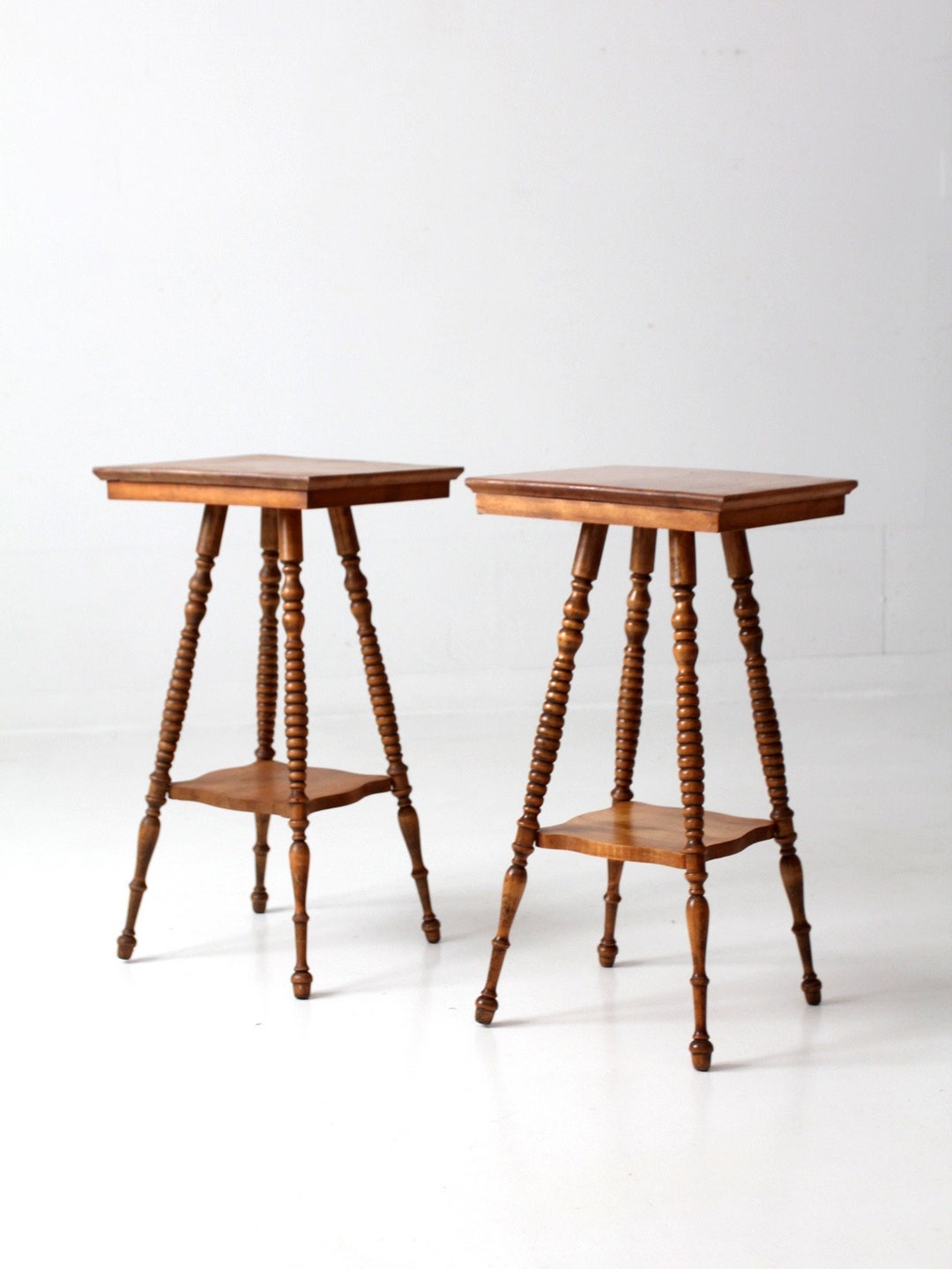 Antique Arts & Crafts Side Table Pair Etsy