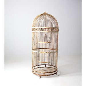 antique white iron birdcage